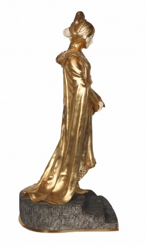 Sculpture Sculpture en Bronze - Bronze chryséléphantine époque art déco Dominique ALONZO