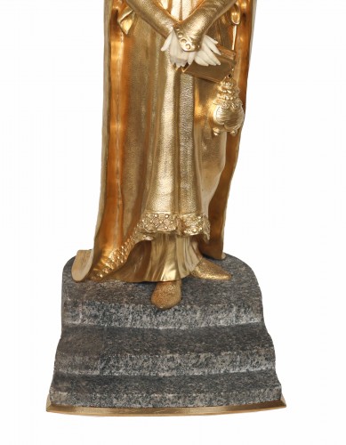 XXe siècle - Bronze chryséléphantine époque art déco Dominique ALONZO