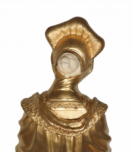 Bronze chryséléphantine époque art déco Dominique ALONZO - Art Déco