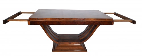 Art Déco - Table de salle à manger en noyer époque Art Déco
