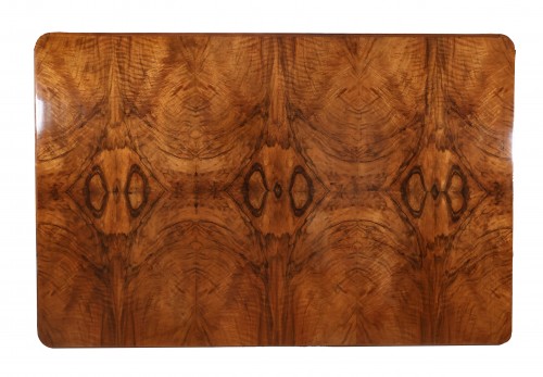 Antiquités - Table de salle à manger en noyer époque Art Déco