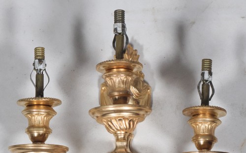 Louis XVI - Paire d'appliques en bronze doré époque Louis XVI