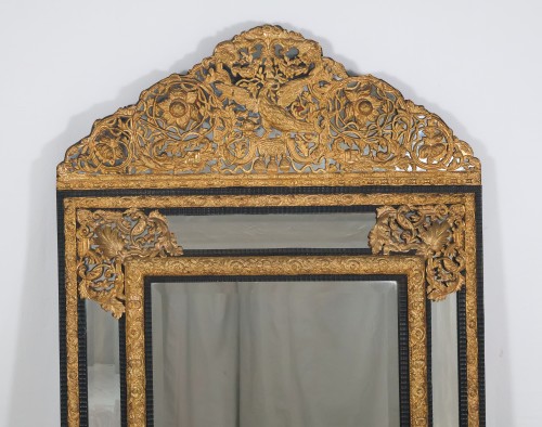 Miroir à parcloses en cuivre repoussé circa 1870 - Miroirs, Trumeaux Style Napoléon III