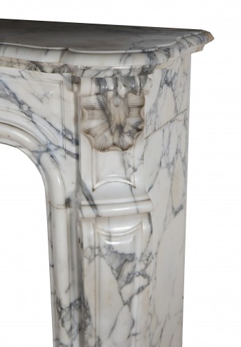 Cheminée fin XIXe en marbre Arabescato - 