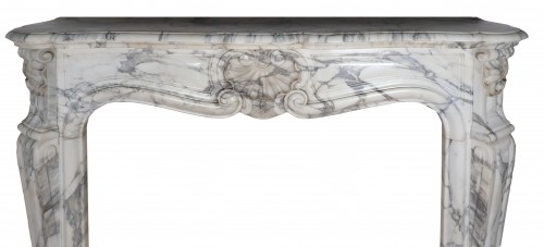  - Cheminée fin XIXe en marbre Arabescato