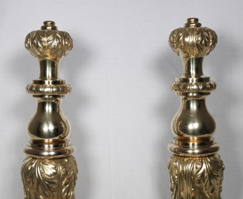 Matériaux & Architecture Cheminées - Grande paire de cales-portes en bronze doré époque Napoléon III