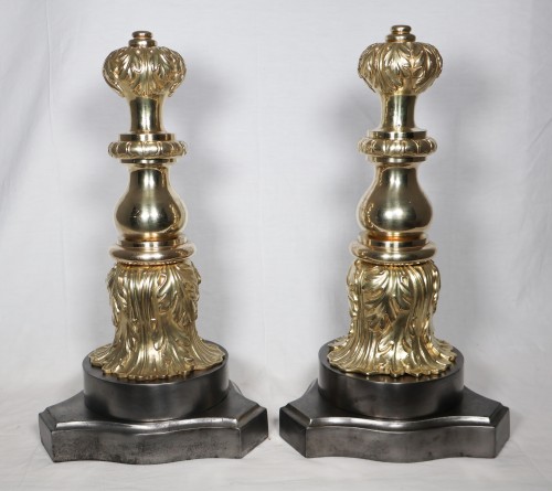 Grande paire de cales-portes en bronze doré époque Napoléon III - Napoléon III