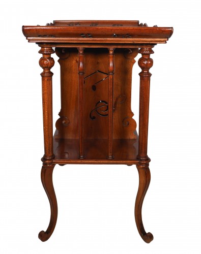 XIXe siècle - Emile Gallé (1846-1904) - Table à musique Art nouveau