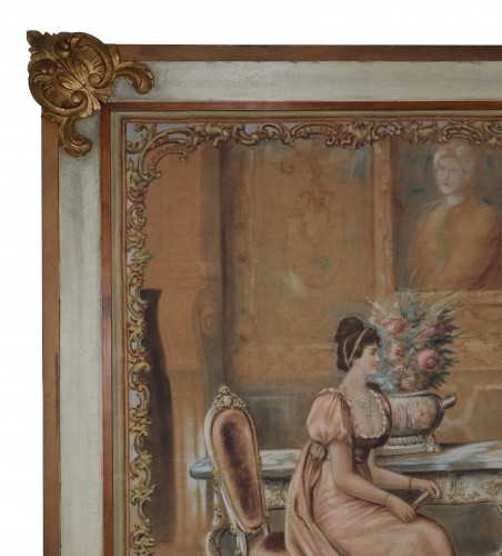 Tapisserie peinte intérieur bourgeois fin XIXe siècle - Galerie Lauretta