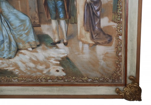  - Tapisserie peinte intérieur bourgeois fin XIXe siècle