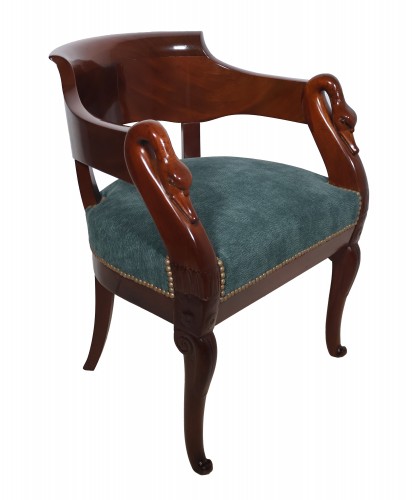 Fauteuil de bureau à col de cygne époque Empire