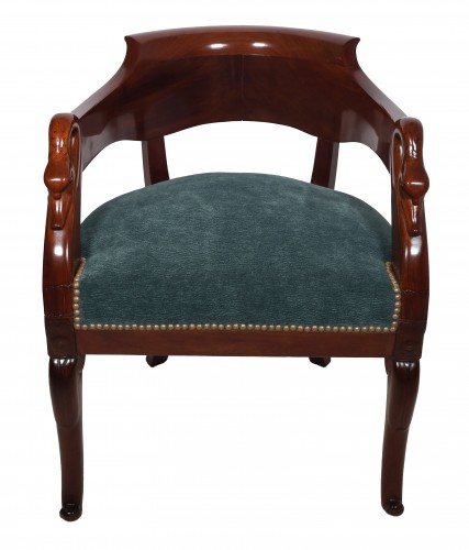 Fauteuil de bureau à col de cygne époque Empire - Sièges Style Empire