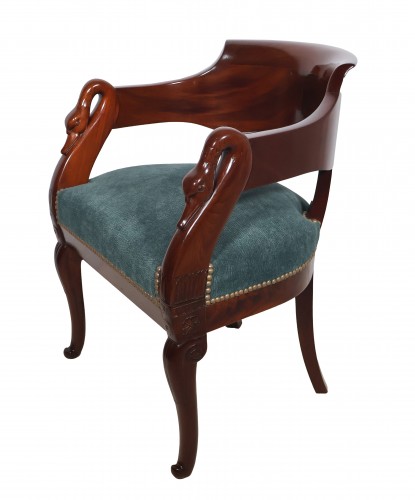 Sièges Fauteuil & Bergère - Fauteuil de bureau à col de cygne époque Empire