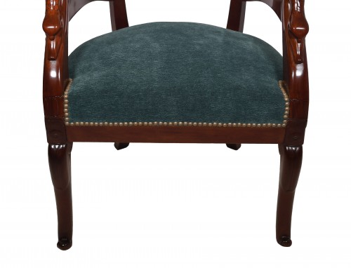 Fauteuil de bureau à col de cygne époque Empire - Galerie Lauretta