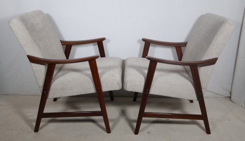 Paire de fauteuils Scandinave Dokka Mobler années 60 - Sièges Style Années 50-60