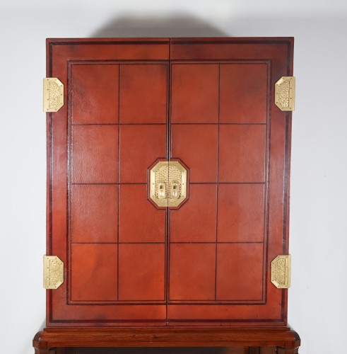 Mobilier Cabinet & Coffre - Cabinet en palissandre gainé de cuir époque Art déco