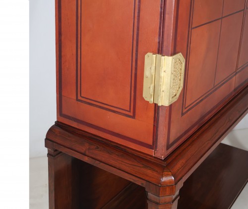 Antiquités - Cabinet en palissandre gainé de cuir époque Art déco