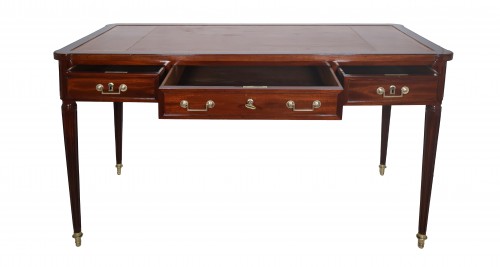 Bureau plat double face en acajou Époque Louis XVI - Galerie Lauretta