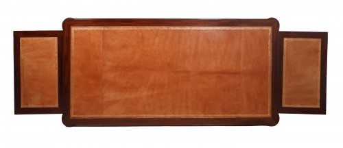 Bureau plat double face en acajou Époque Louis XVI - Louis XVI