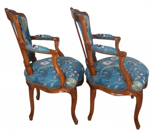 Louis XV - Paire de cabriolets estampillés NOGARET circa 1750