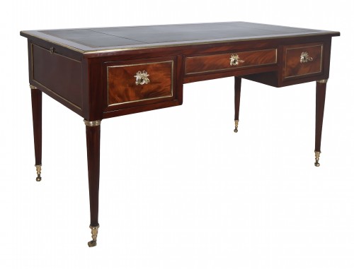 Bureau plat à tirettes époque Louis XVI - Galerie Lauretta