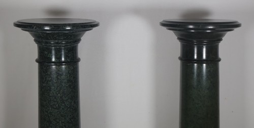  - Paire de colonnes en marbre vert des Alpes fin XIXe siècle