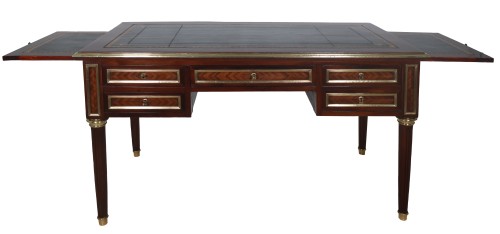 Bureau plat à tirettes fin XIXe siècle - Mobilier Style Napoléon III