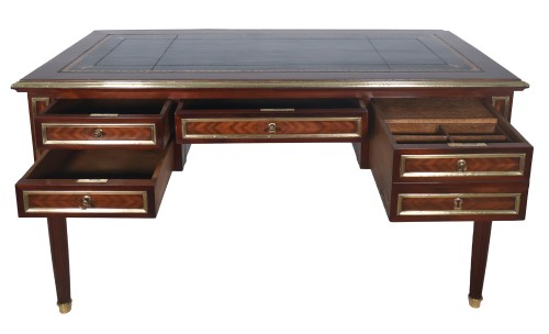 Mobilier Bureau et Secrétaire - Bureau plat à tirettes fin XIXe siècle