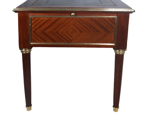 Antiquités - Bureau plat à tirettes fin XIXe siècle