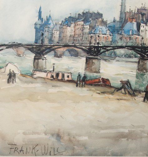 Antiquités - Le pont des Arts à Paris - Frank WILL (1900-1951)