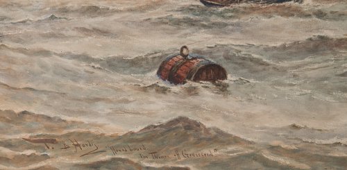 Tableaux et dessins Dessin, Aquarelle & Pastel - Aquarelle marine anglaise - Thomas Bush HARDY (1842-1897)