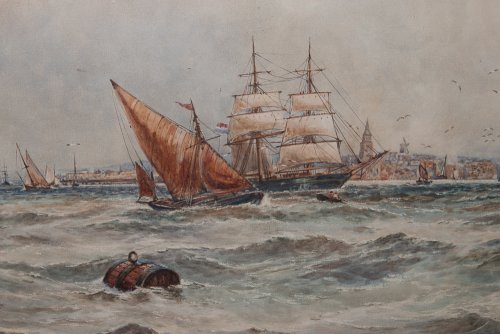Aquarelle marine anglaise - Thomas Bush HARDY (1842-1897) - 