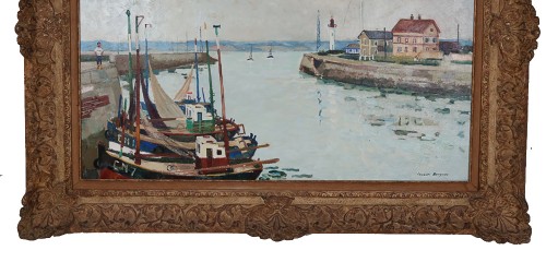 XXe siècle - Port de Honfleur - Jacques BOUYSSOU daté 1967