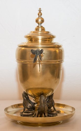 XIXe siècle - Coupe en bronze doré signée "Maison Alphonse Giroux" 1870