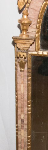 Miroir Italien en bois doré et marbre époque XVIIIe - Galerie Lauretta
