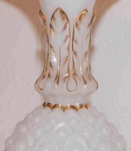 Paire de vases en opaline Baccarat circa 1850 - Verrerie, Cristallerie Style Napoléon III