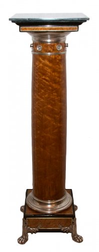 Colonne en érable et bronze argenté époque Napoléon III