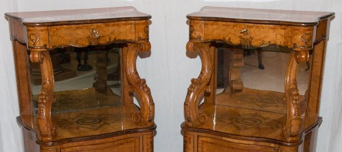 Paire De Meubles d'Appui Siciliens milieu XIXe - Mobilier Style Restauration - Charles X