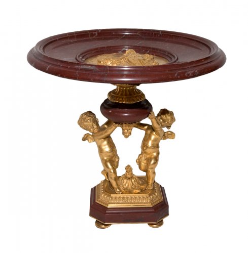 Coupe en bronze doré et marbre rouge royal Epoque Napoléon III