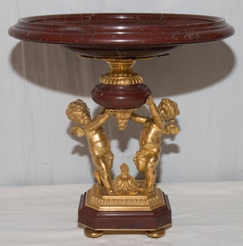 Coupe en bronze doré et marbre rouge royal Epoque Napoléon III - Objet de décoration Style Napoléon III