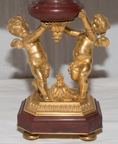 Napoléon III - Coupe en bronze doré et marbre rouge royal Epoque Napoléon III