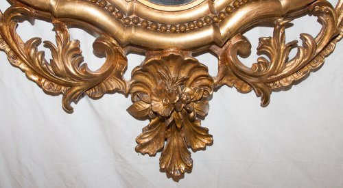 Miroirs, Trumeaux  - Miroir Italien en bois doré époque milieu XIXe