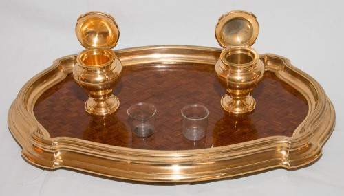 Antiquités - Encrier en palissandre et bronze doré Circa 1890 G KELLER