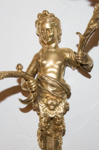 Luminaires Appliques - Paire d'appliques en bronze doré époque fin XIXe siècle