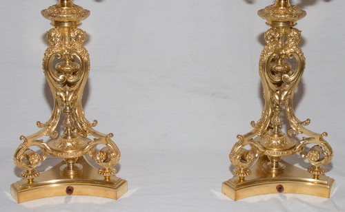 Antiquités - Paire de candélabres F Barbedienne époque Napoléon III