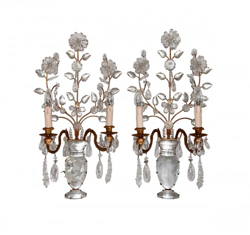 Paire d'Appliques en cristal de roche Maison Baguès Circa 1960