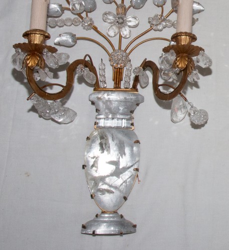Paire d'Appliques en cristal de roche Maison Baguès Circa 1960 - Luminaires Style Années 50-60