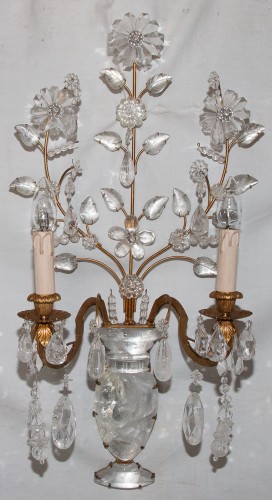 Paire d'Appliques en cristal de roche Maison Baguès Circa 1960 - Galerie Lauretta