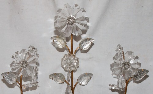 XXe siècle - Paire d'Appliques en cristal de roche Maison Baguès Circa 1960