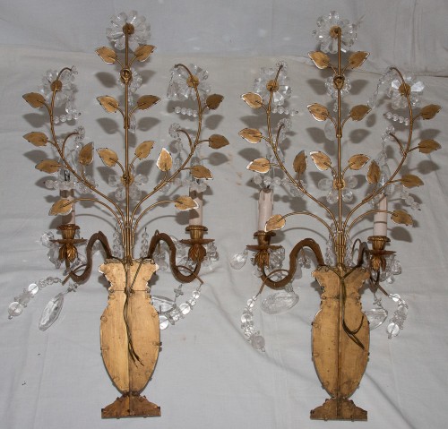 Paire d'Appliques en cristal de roche Maison Baguès Circa 1960 - Années 50-60